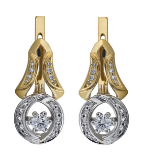 Серьги 020435-Ж/Б (Au 750)