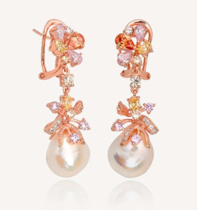 Серьги BUTE243-3CZ (Ag 925)