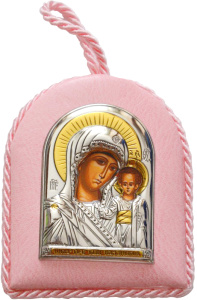 Икона EK1lPG/A 004 r Казанская (дет. роз.) (Ag 925)