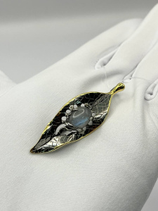 Брошь-Подвеска YP02529BP_BRP_LB_WG (Ag 925)