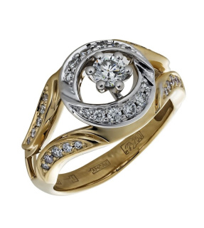 Кольцо 010435-Ж/Б (Au 750)