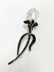 Брошь B109_BR_SP_WB_WG (Ag 925)