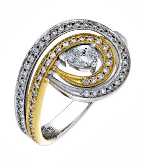 Кольцо 010404-Ж/Б (Au 750)